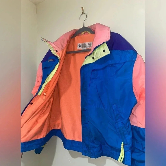 Vintage Color-Block Rainbow 80’s Columbia Radial  Sleeve Ski Snow Jacket no size - Picture 13 of 16